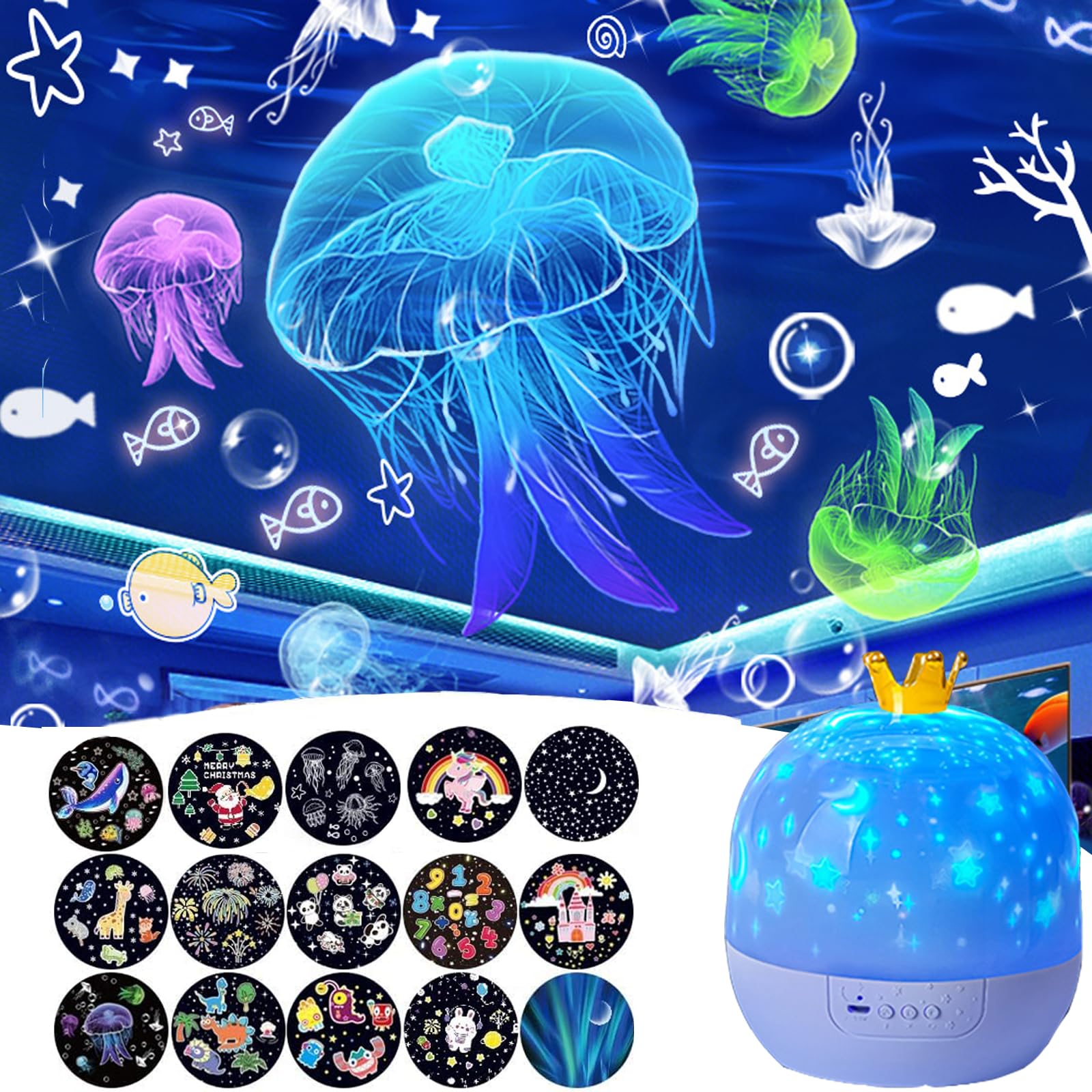 15 juegos de películas, proyector de luz nocturna para niños, decoración de habitación de niños