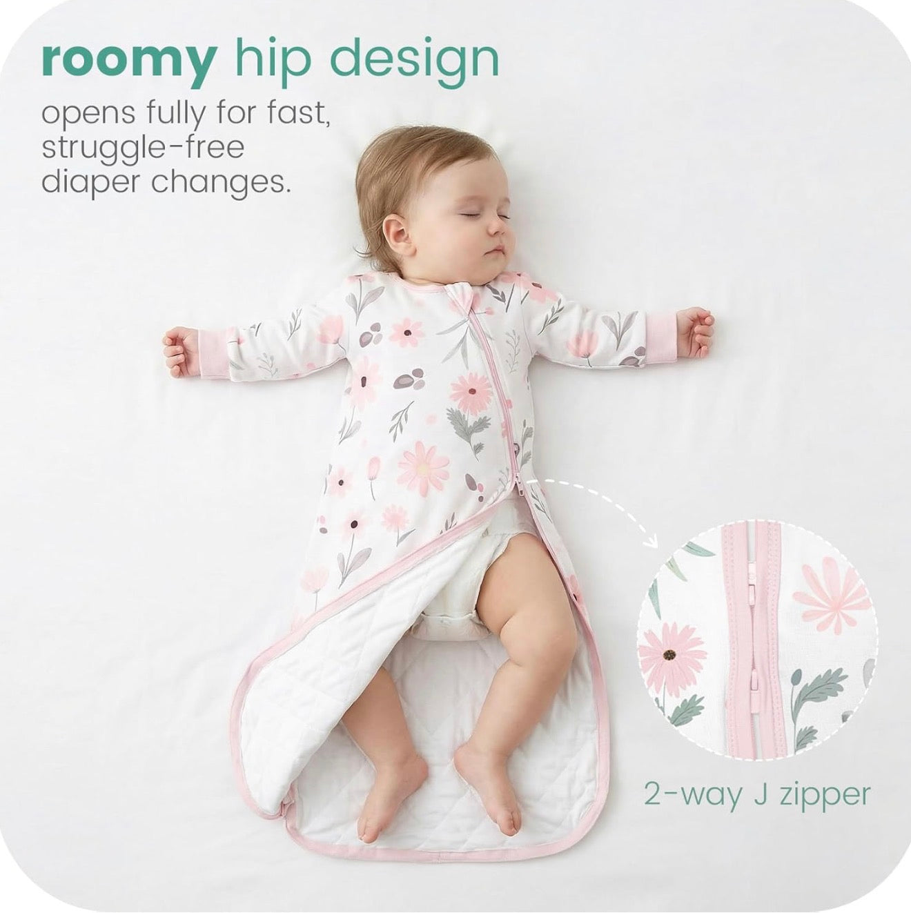 Saco de dormir para bebé de manga larga 1.0 TOG, 6-18 meses