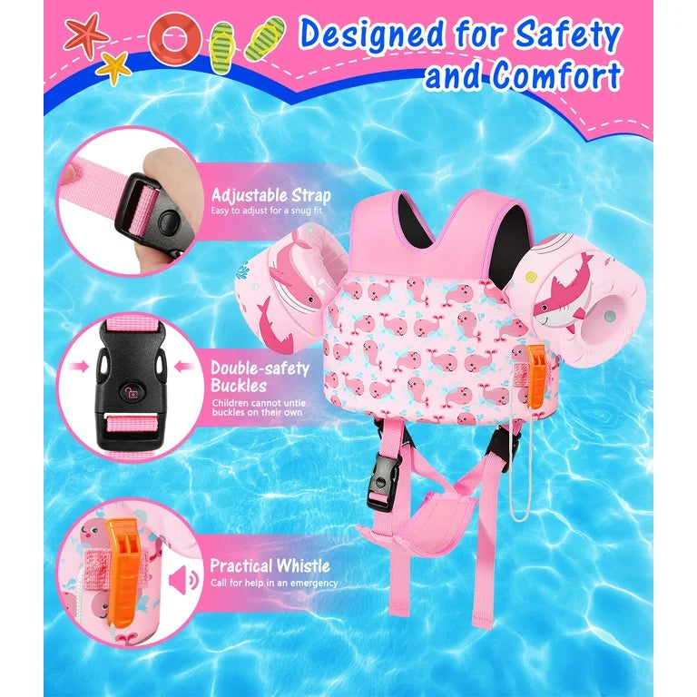 MoKo Toddler Floaties Swim Vest for 13-30lbs/30-70lbs Kids