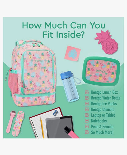 Bentgo Kids Prints 2 en 1 mochila y lonchera aislada duradera, ligera, colorido estampado