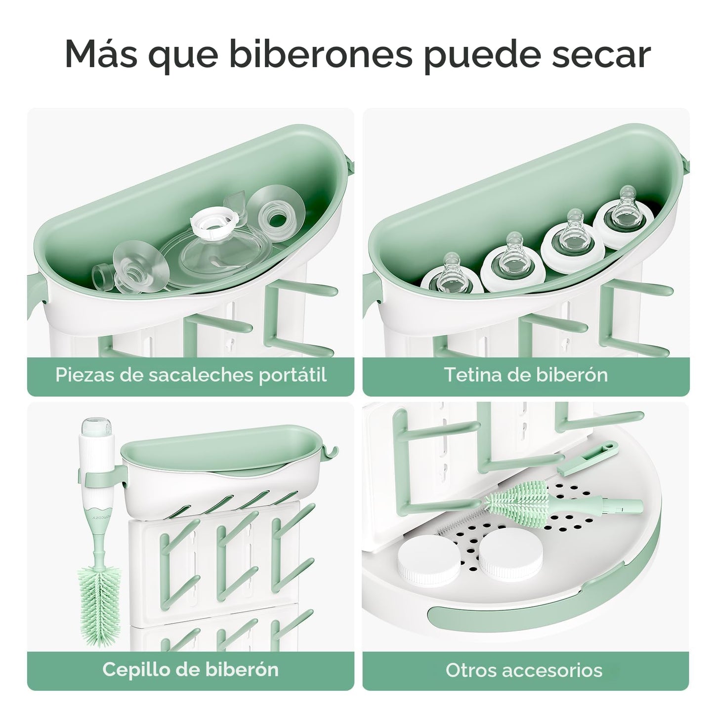 Momcozy Estante de secado de biberones para 18 biberones, estante vertical para encimera que ahorra espacio