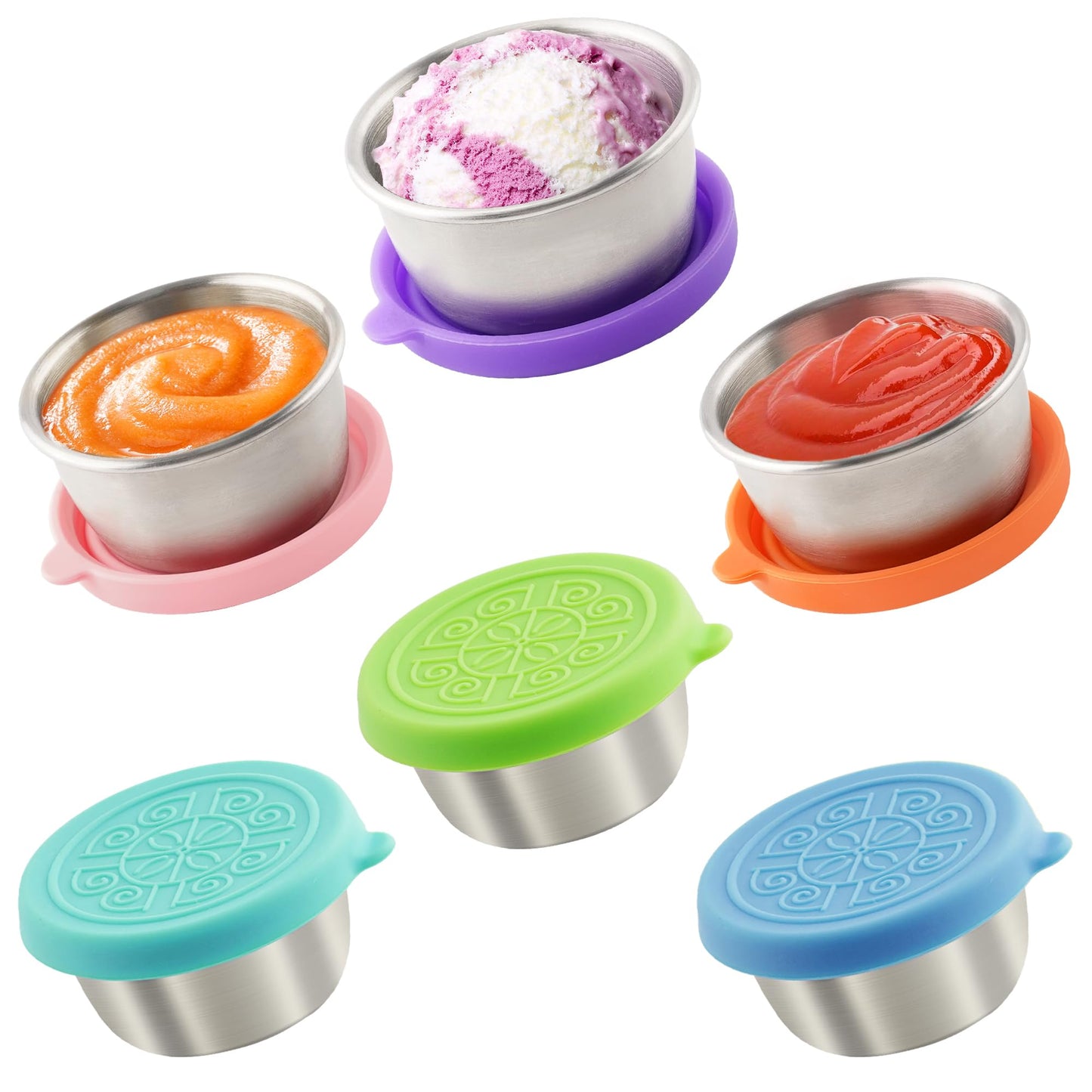 Envases de aderezo para ensaladas de 6x1,6 onzas con tapas