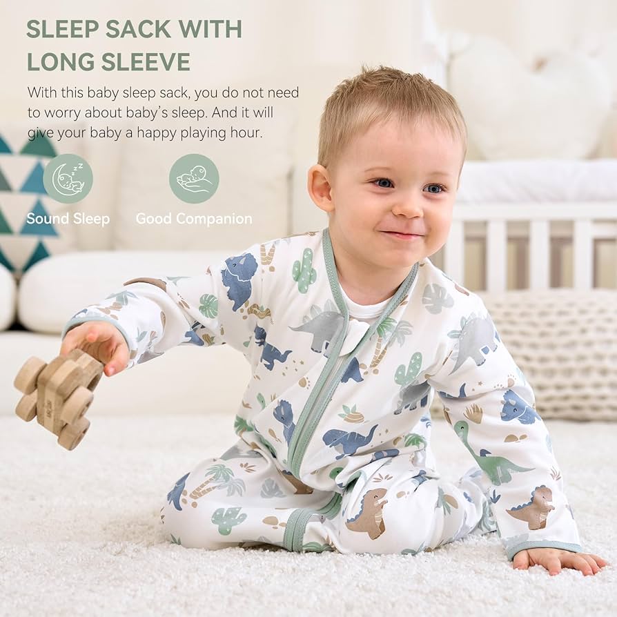Fiemol sacos de dormir para bebé de 12-18 meses, manta de manga larga para bebé de 0.5 tog