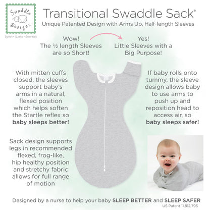 SwaddleDesigns Saco de envolver con brazos arriba, 3-6 meses