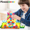 PicassoTiles - Juego de bloques magnéticos y erizo 2 en 1, 75 piezas