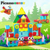 PicassoTiles - Juego de bloques magnéticos y erizo 2 en 1, 75 piezas