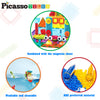PicassoTiles - Juego de bloques magnéticos y erizo 2 en 1, 75 piezas