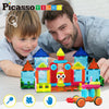 PicassoTiles - Juego de bloques magnéticos y erizo 2 en 1, 75 piezas