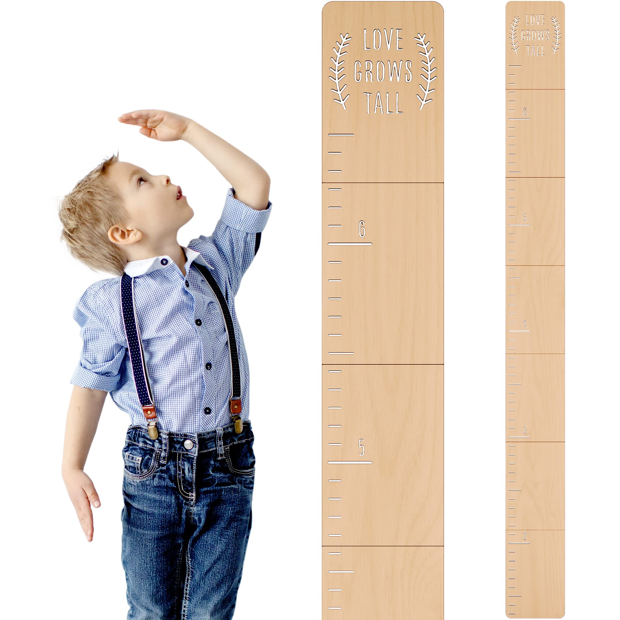Hermosa tabla de crecimiento de madera para niños