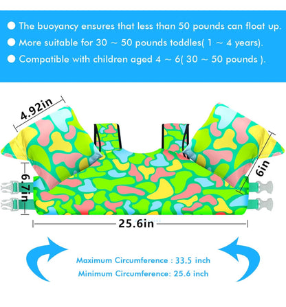 Chaleco de natación para niños de 30 a 60 libras