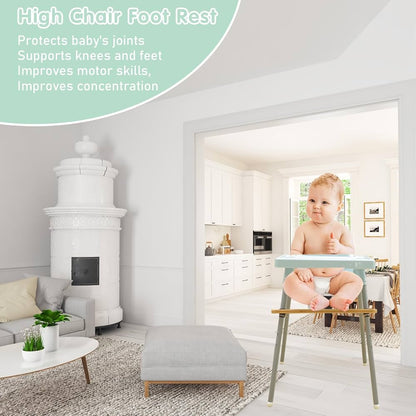 Reposapiés para silla alta, pedal antideslizante de altura ajustable para sillas altas con 4 anillos de goma