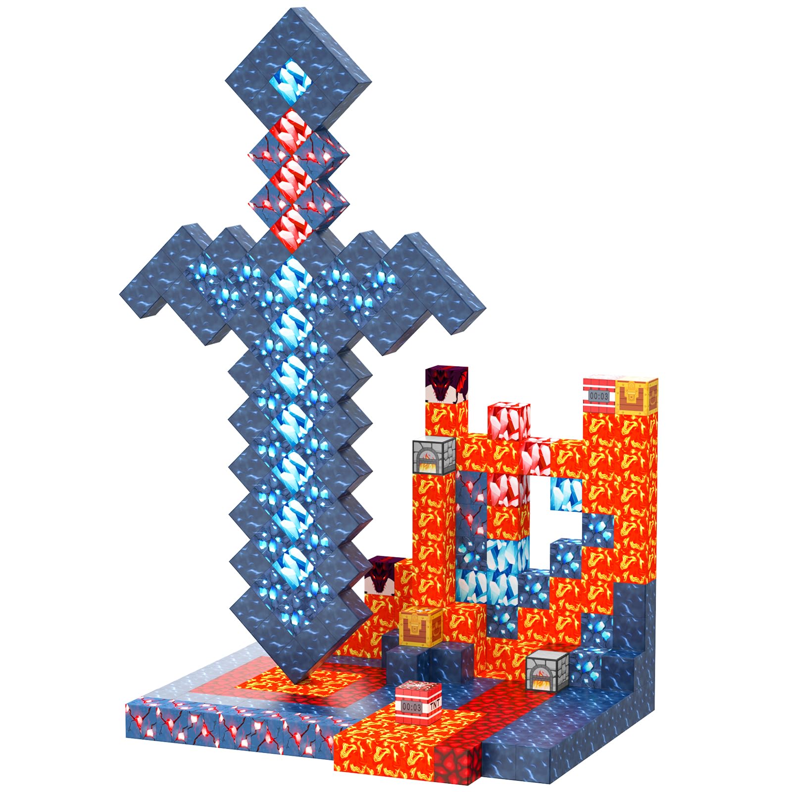 Bloques magnéticos, juguetes de construcción, 54 piezas