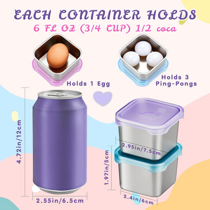 Tanjiae Paquete de 6 recipientes pequeños (6 onzas) de acero inoxidable
