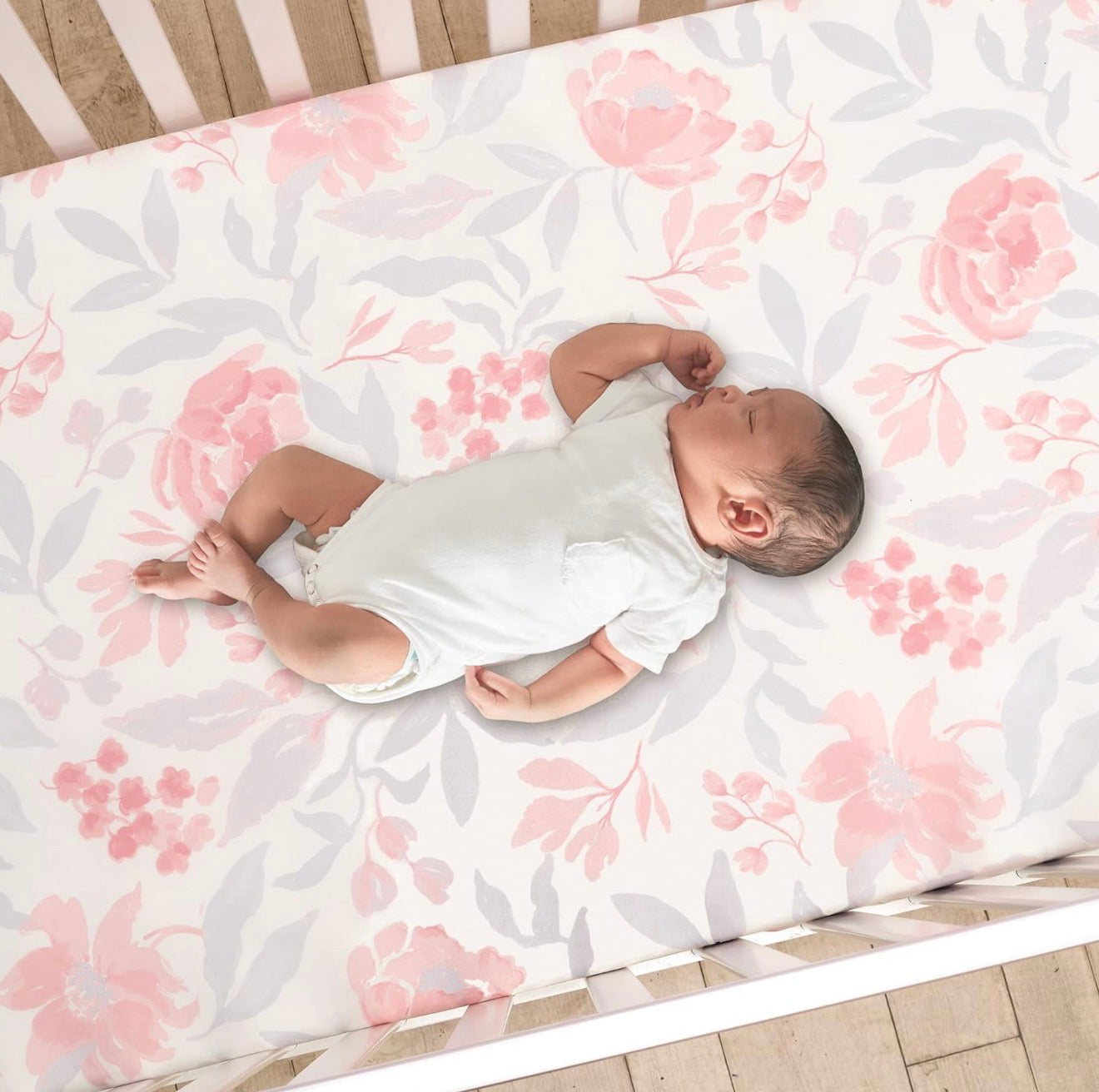 Bedtime Originals Juego de cama de cuna de bebé de 3 piezas floral lavanda