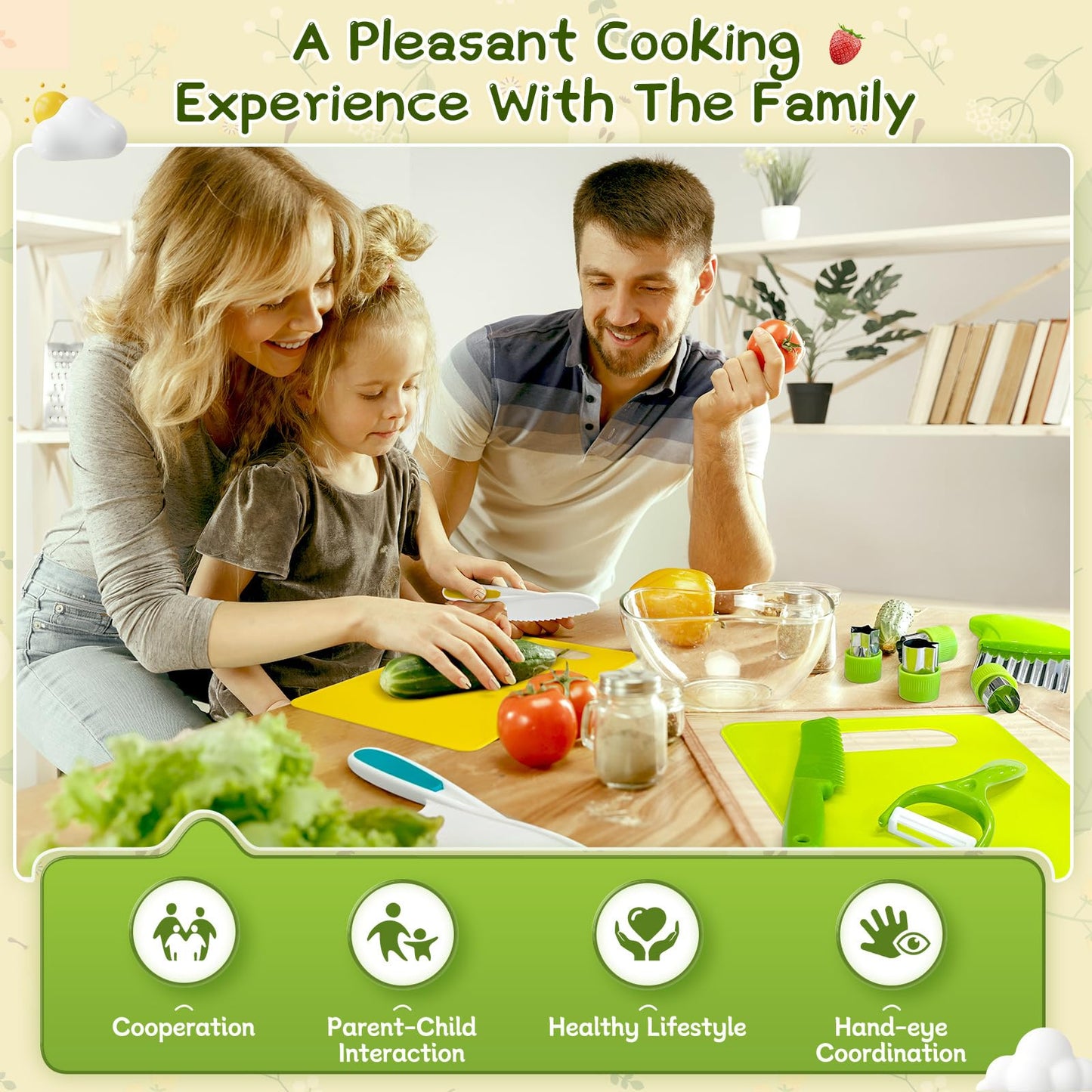 Juego de cuchillos para niños de 13 piezas para cocina real