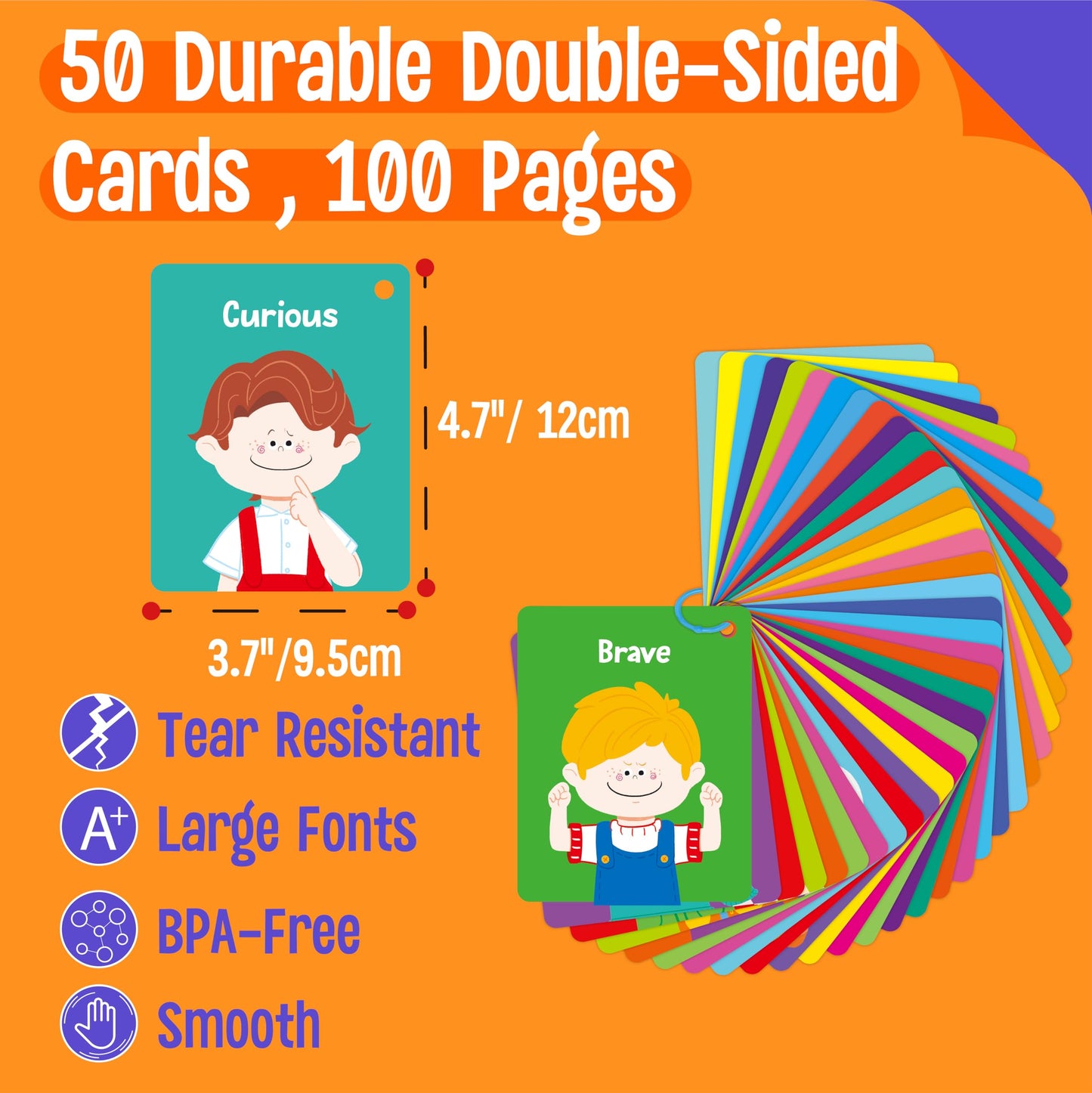 Tarjetas de emociones, 50 sentimientos diferentes con habilidades de afrontamiento