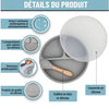 Paquete de 3 platos para bebés con succión y 3 cucharas para bebé, sin BPA
