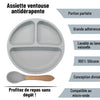 Paquete de 3 platos para bebés con succión y 3 cucharas para bebé, sin BPA