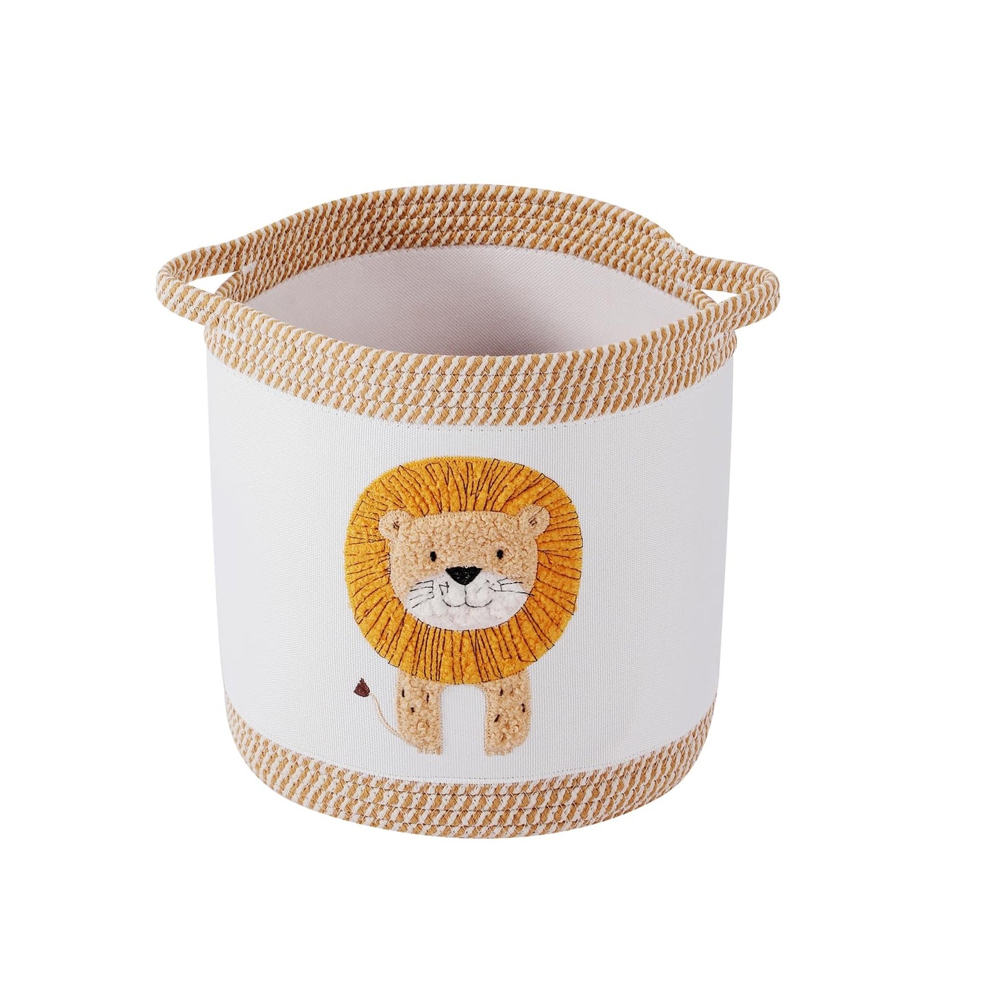 Cestas de mantas para bebés, cesta de lavandería linda con diseño de león
