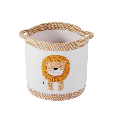 Cestas de mantas para bebés, cesta de lavandería linda con diseño de león