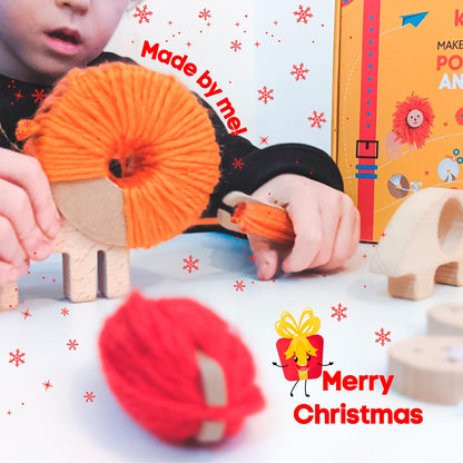 kipod Pompom Animals Kit de juguetes de madera