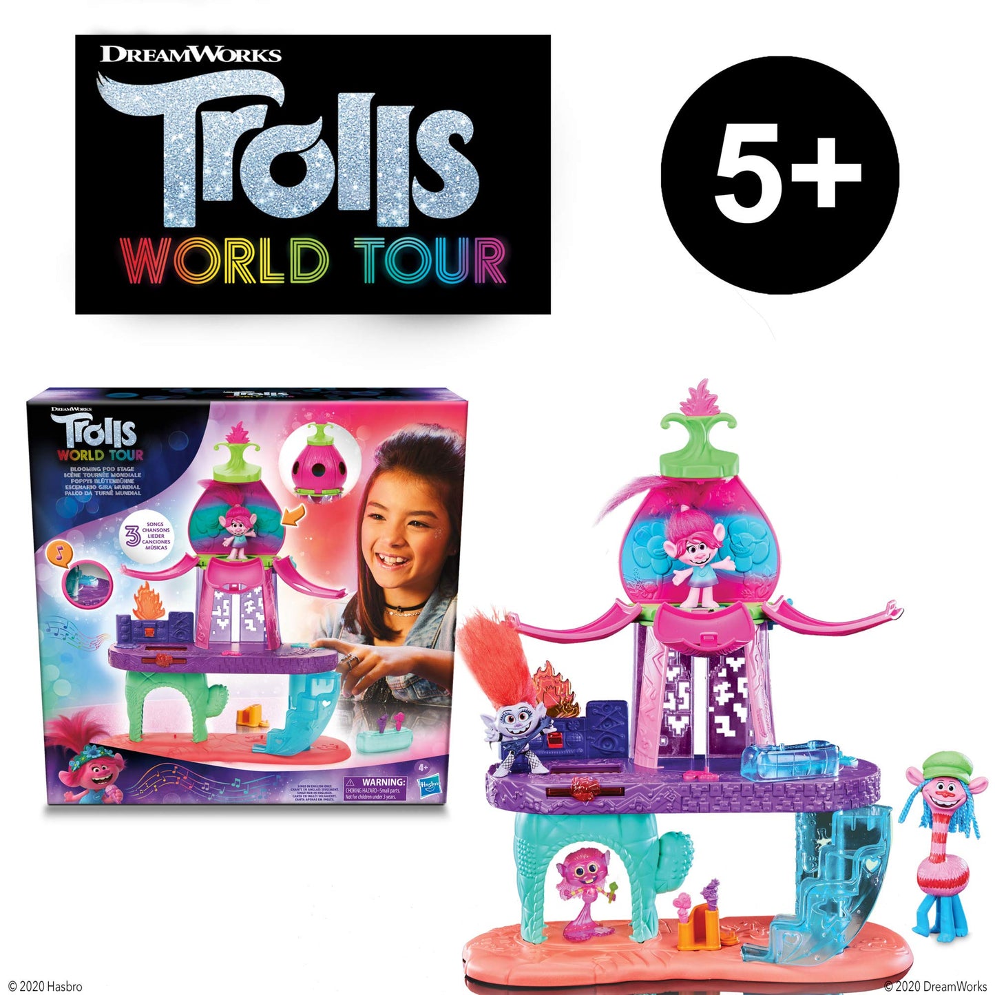DreamWorks Trolls World Tour Blooming Pod Juguete musical de escenario