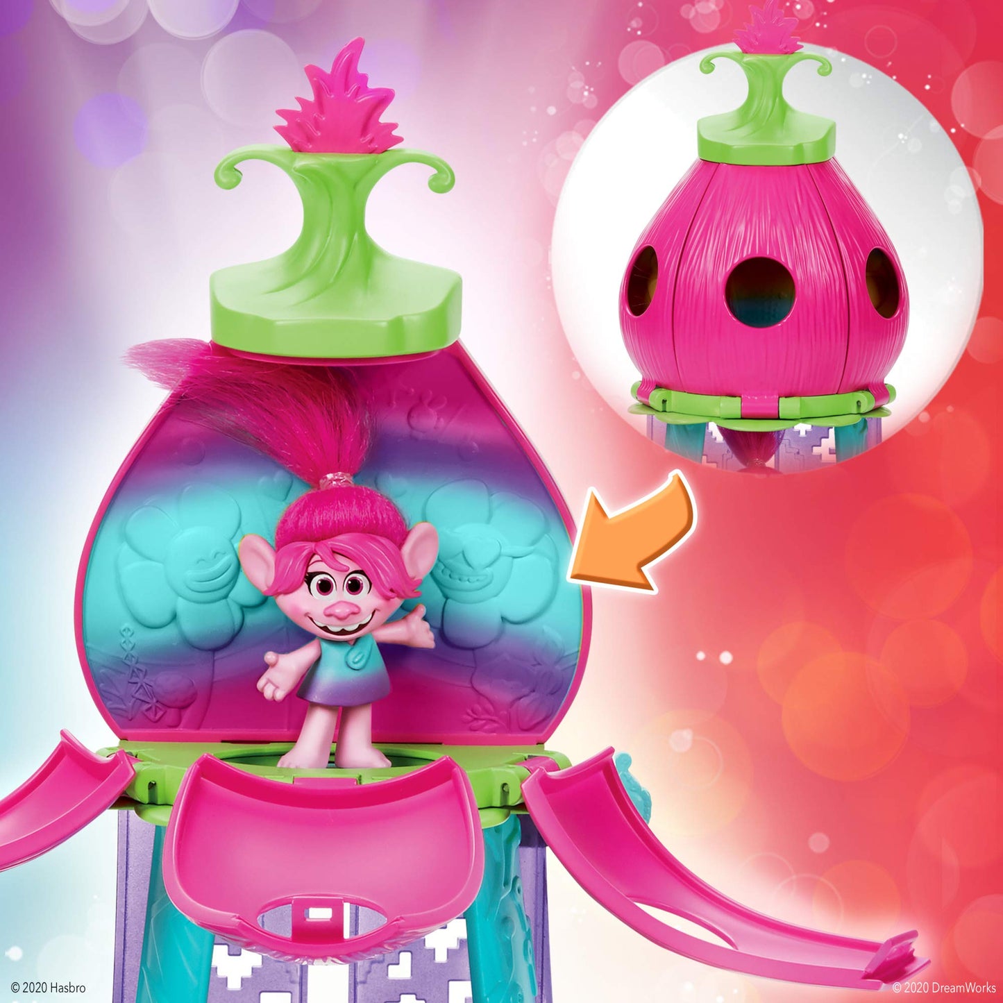 DreamWorks Trolls World Tour Blooming Pod Juguete musical de escenario