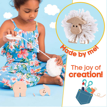 kipod Pompom Animals Kit de juguetes de madera