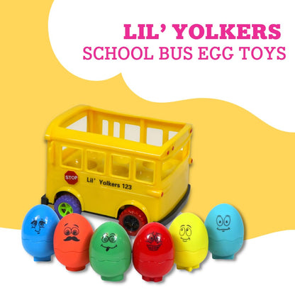 Lil' Yolkers - Juego de huevos de autobús escolar para habilidades sensoriales y motoras