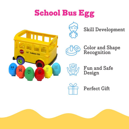 Lil' Yolkers - Juego de huevos de autobús escolar para habilidades sensoriales y motoras