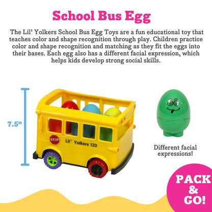 Lil' Yolkers - Juego de huevos de autobús escolar para habilidades sensoriales y motoras