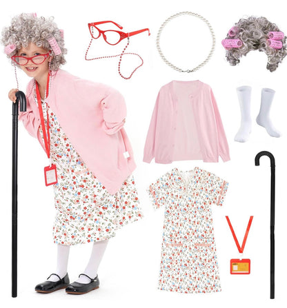 Disfraz de anciana para niños, 8-10 años