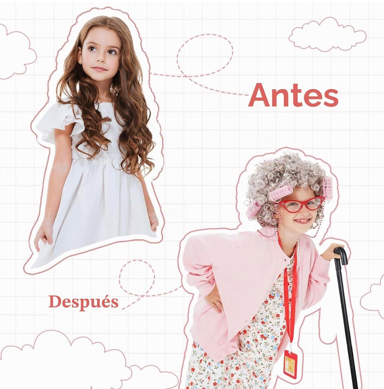 Disfraz de anciana para niños, 8-10 años