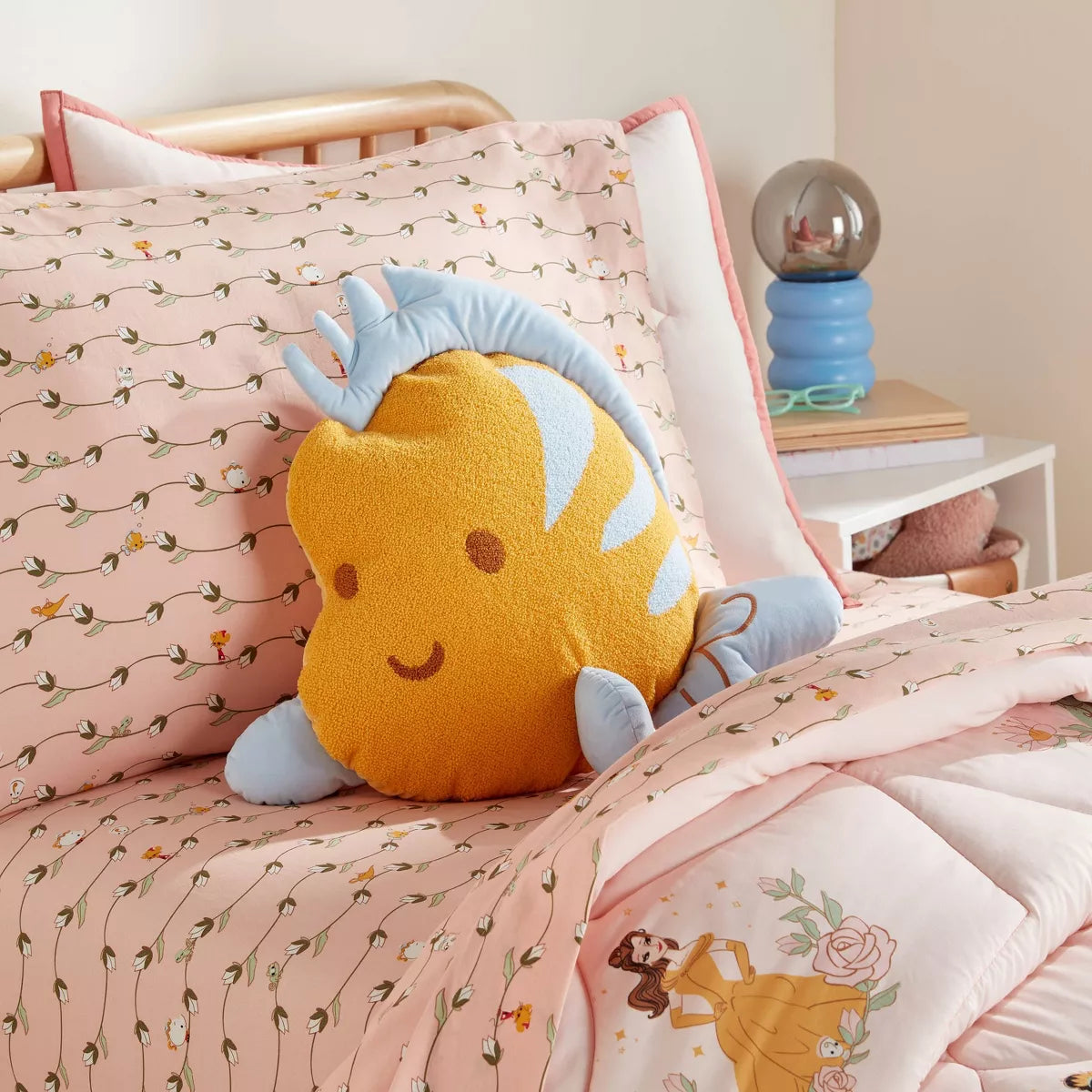 Almohada infantil Flounder, compañera de la princesa Ariel
