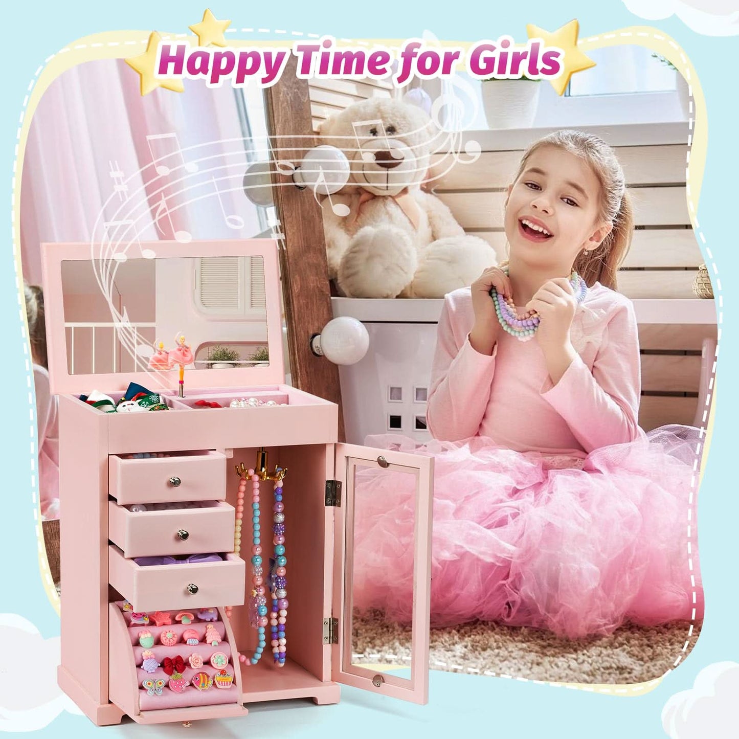 Miratino Caja de Joyería Musical para Niñas