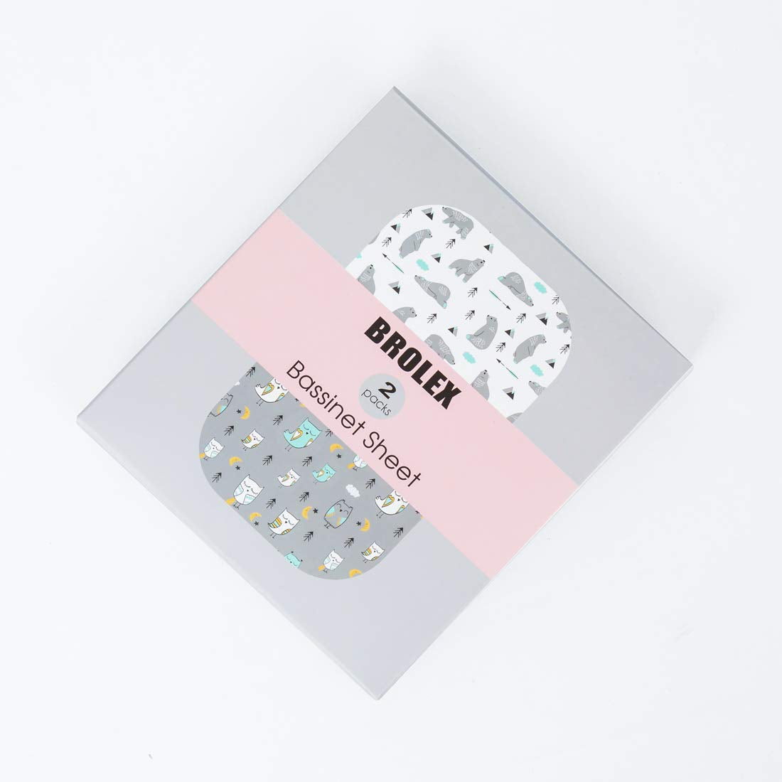 BROLEX - Juego de sábanas ajustables para moisés, 2 unidades