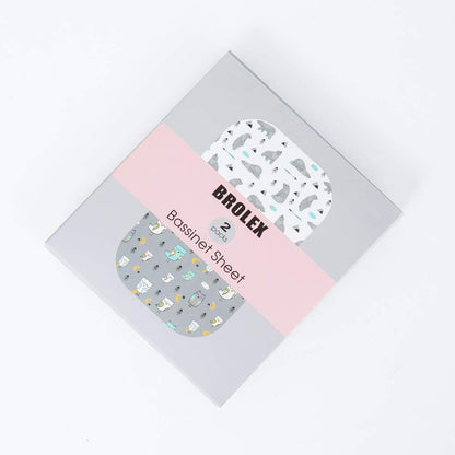 BROLEX - Juego de sábanas ajustables para moisés, 2 unidades