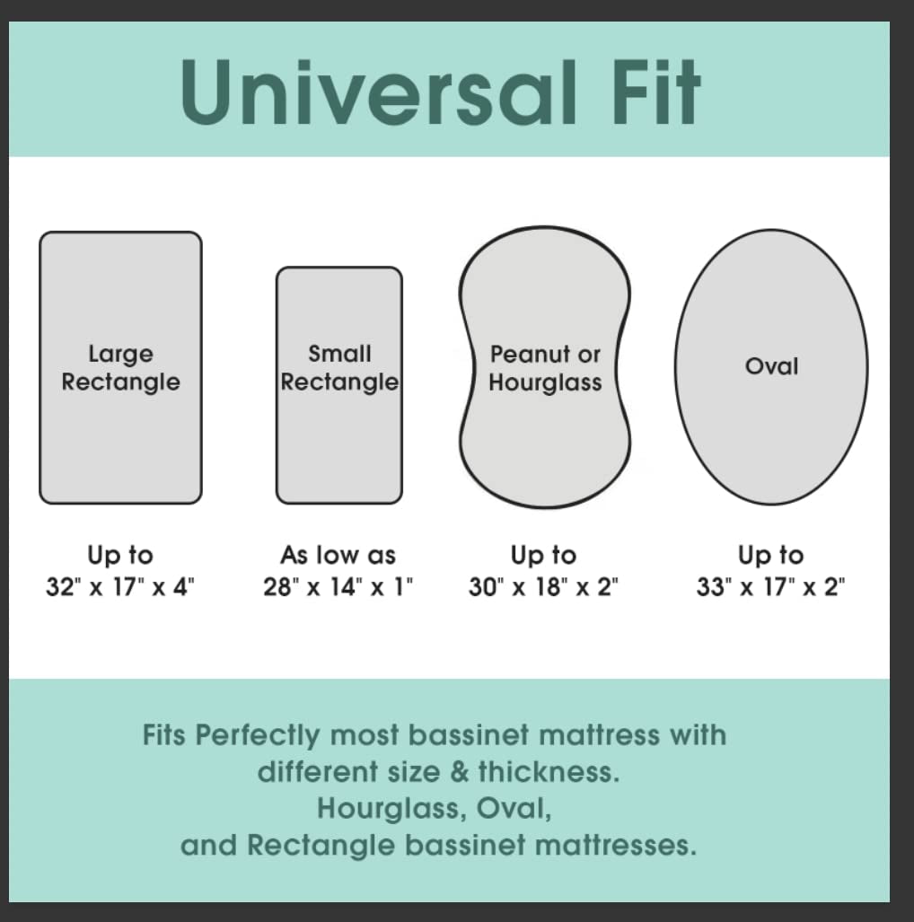 BROLEX - Juego de sábanas ajustables para moisés, 2 unidades