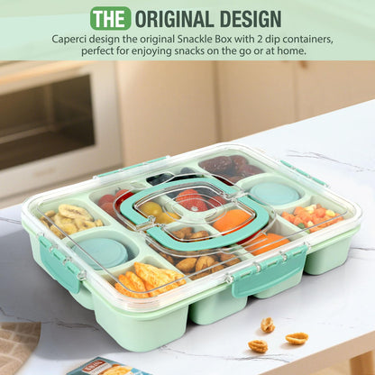 Caperci Contenedor original para aperitivos, bandeja dividida de 10 compartimentos