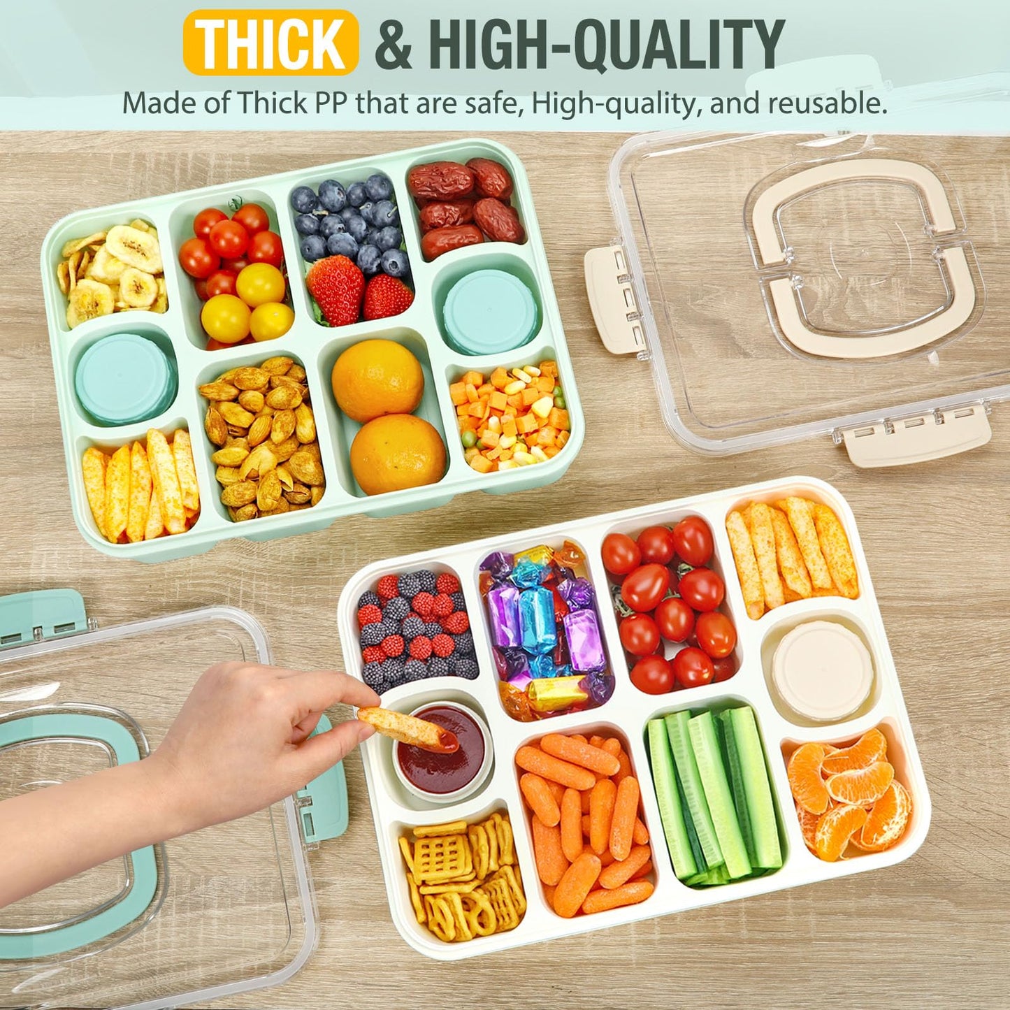 Caperci Contenedor original para aperitivos, bandeja dividida de 10 compartimentos