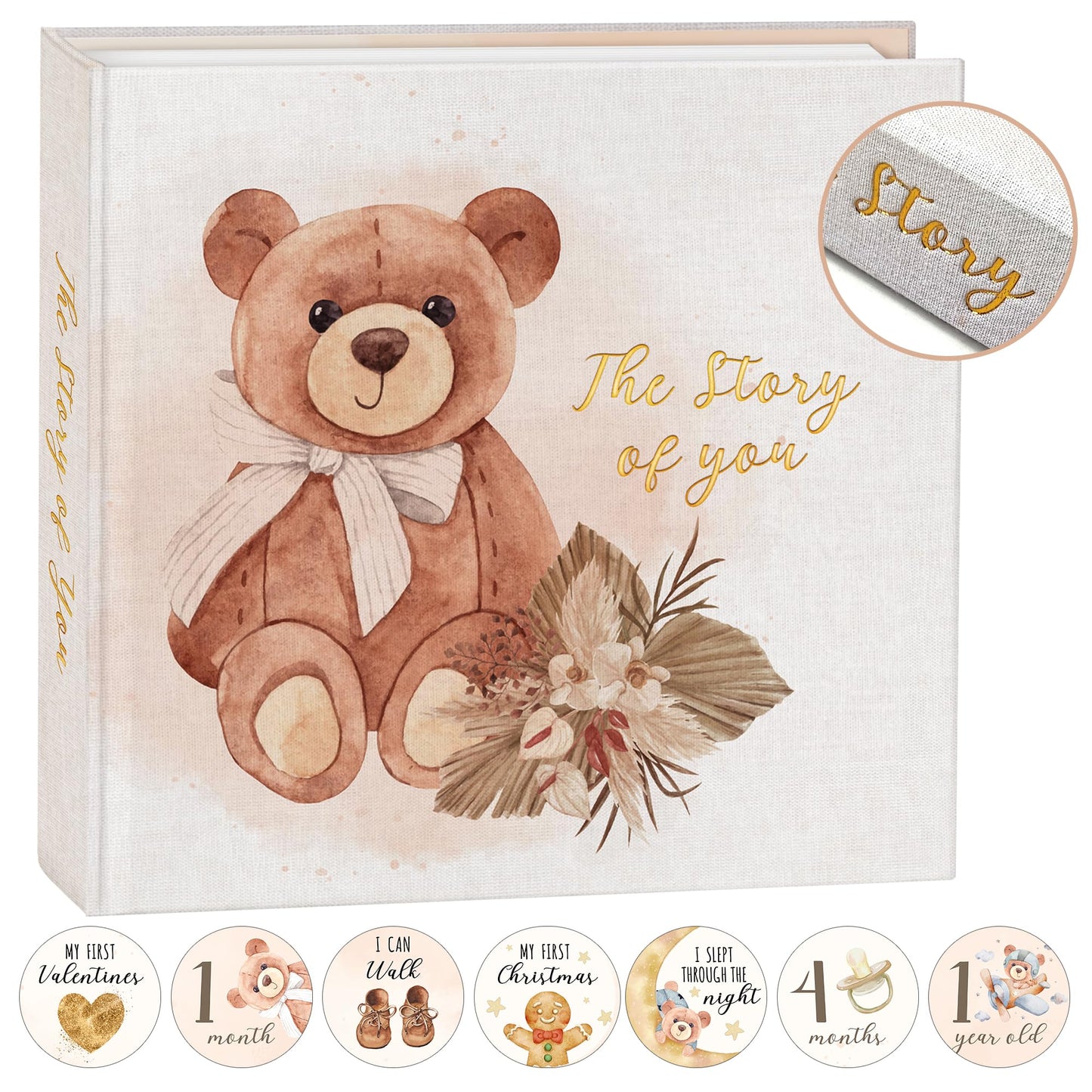 Libro de recuerdos de bebé de diseño elegante para niño o niña