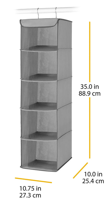 Whitmor Organizador de armario de 5 secciones