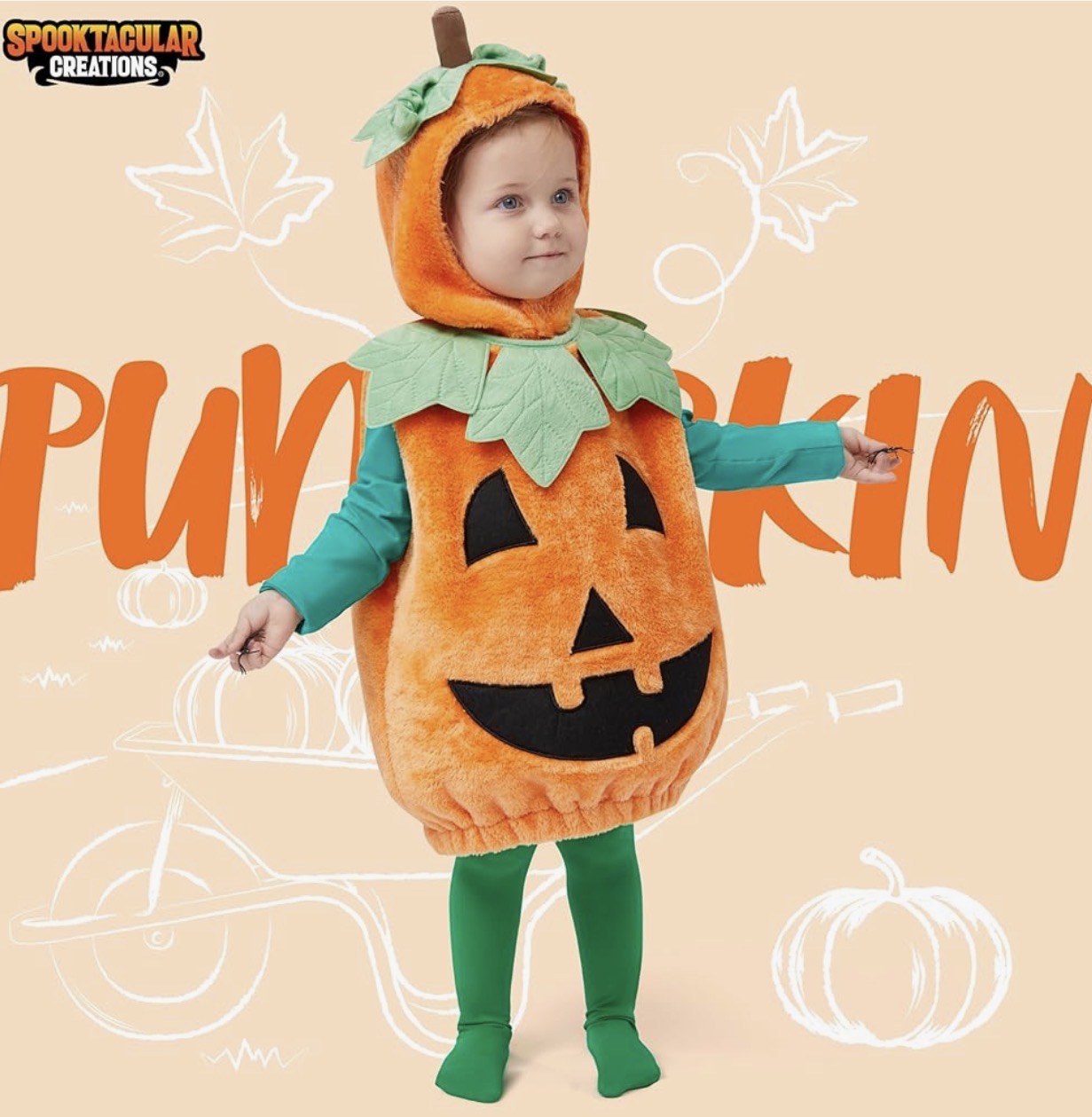 Spooktacular Creations Disfraz de calabaza para bebé de Halloween, 6-12 meses