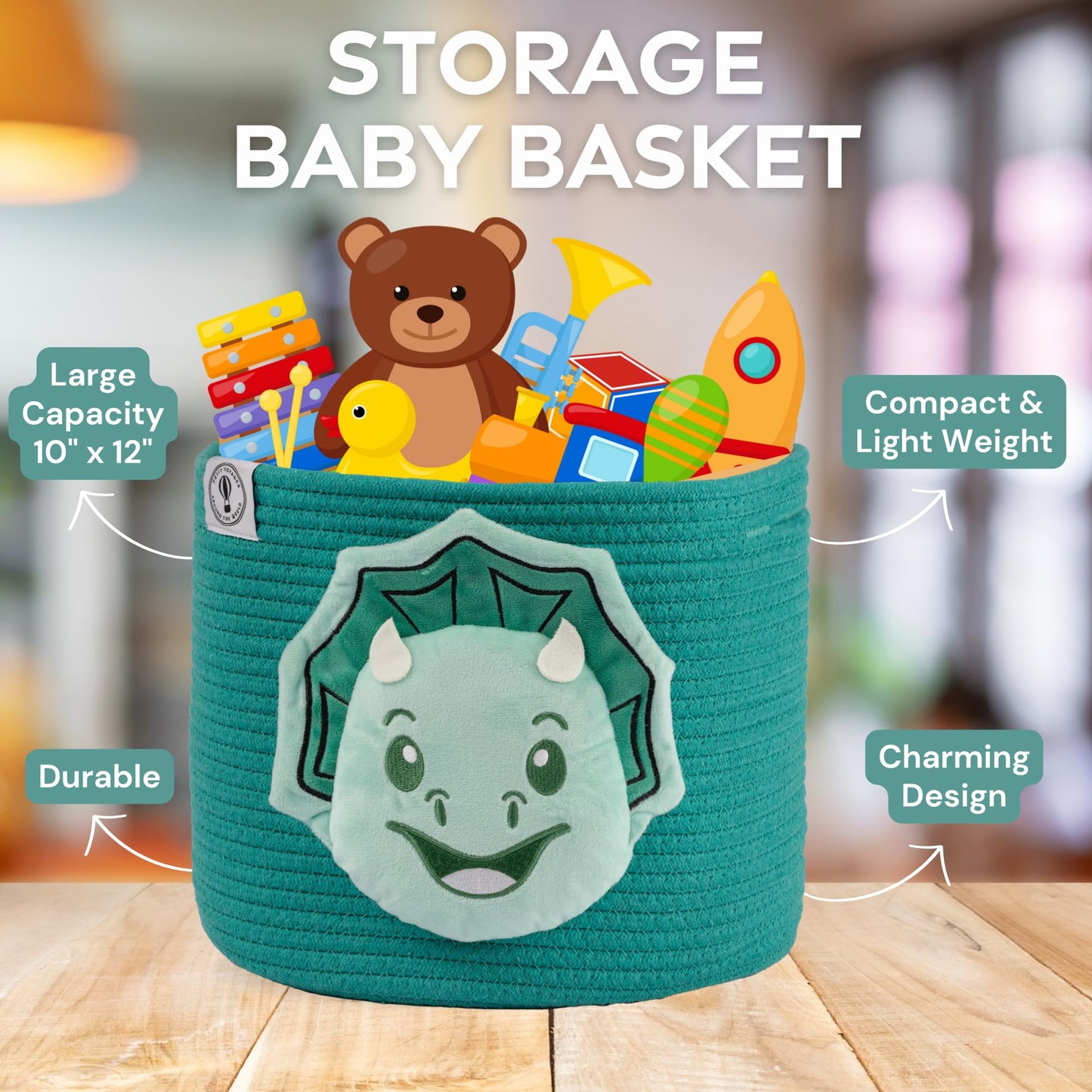 Cesta para bebé con diseño de dinosaurio Petit Voyager