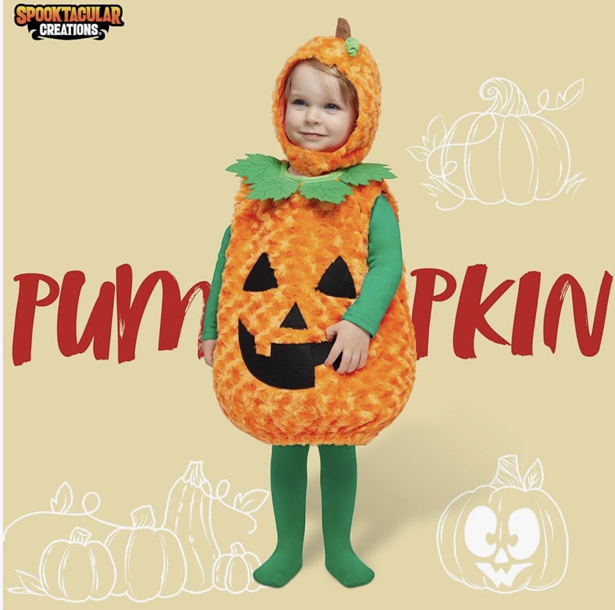 Spooktacular Creations Disfraz de calabaza para bebé, 12-18 meses