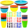 Juego de vajilla infantil de plástico Youngever de 54 piezas (9 unidades) en colores surtidos
