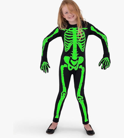 Spooktacular Creations Disfraz de esqueleto de Halloween para niños, 8-10 años