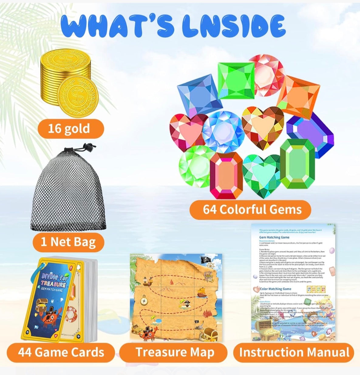 Juguetes de buceo 5 en 1: juguetes de buceo para piscina y juego de búsqueda de tesoros