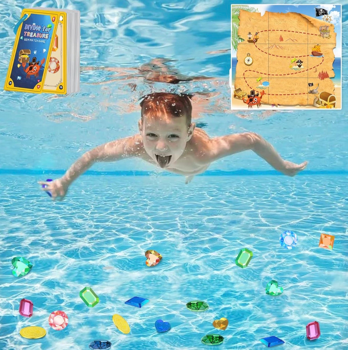 Juguetes de buceo 5 en 1: juguetes de buceo para piscina y juego de búsqueda de tesoros