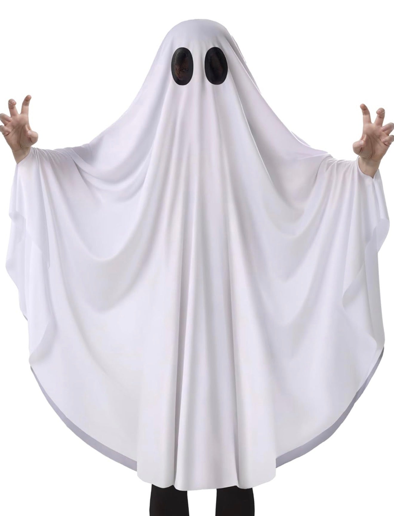 Spooktacular Creations Disfraz de fantasma de Halloween para niños, disfraz de hoja de fantasma para niños, juego de rol de Halloween y disfraces, 8-10 años